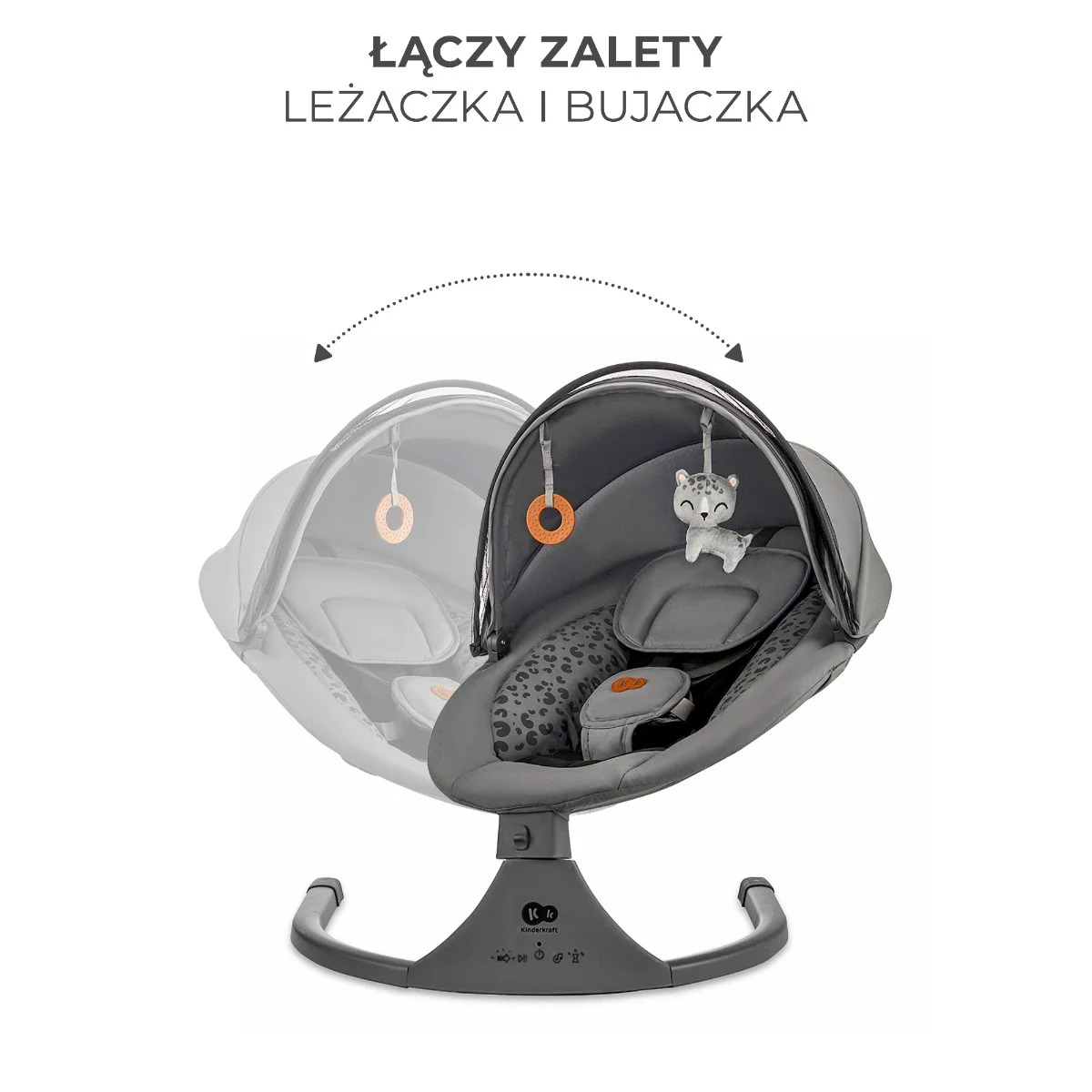 Кресло-качалка Kinderkraft Lumi 2 Dark Grey | toshka